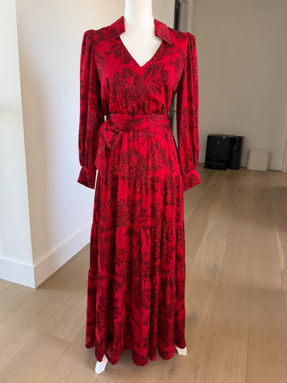 Alice and Olivia red dress maxi